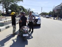 Sat PJR Ditlantas Polda Sultra Sosialisasikan Jalur Satu Arah Kawasan MTQ kota Kendari